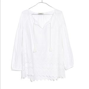 Madewell eyelet lattice top